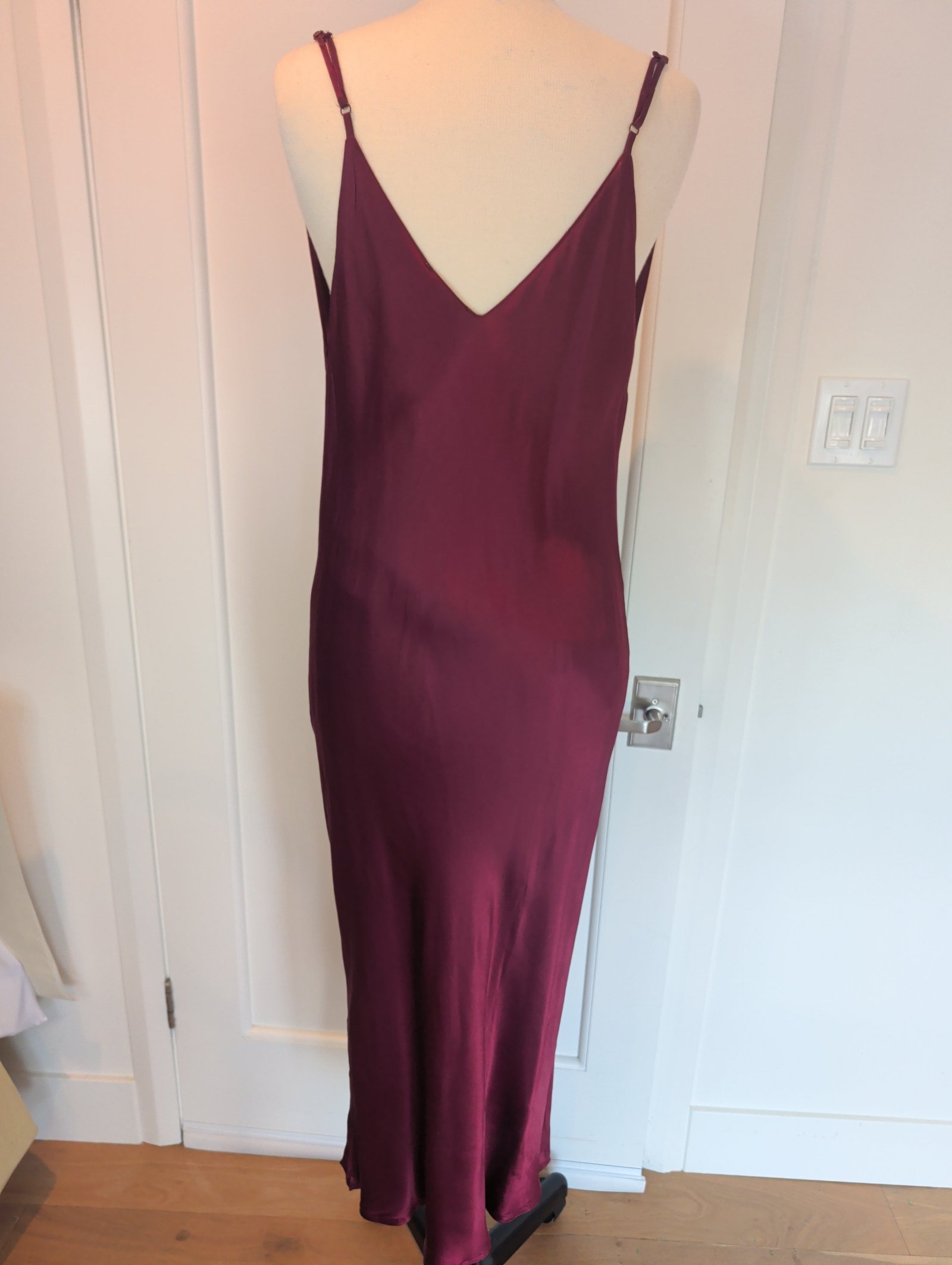 Gold Hawk Bias-Cut Satin Slip Dress NWT — Size L - Image 3